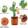 USB Charging Dancing Talking Cactus Toy Wiggle & Singing Recording Repeat What You Say Funny Education Toys for Babies with LED Light for Home Decor,Multicolor - Image 2