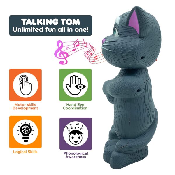 Talking Tom Cat Toy for Toddlers, Repeating and Singing Functions for Endless Fun, Educational Learning Tool for Language and Social Skills, Safe and Durable - Image 2